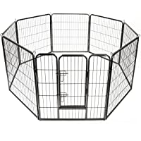 TRESKO® Parque para Mascotas Altura 80 cm | Valla para Perros y Gatos | Jaula Plegable para Animales | Corral…